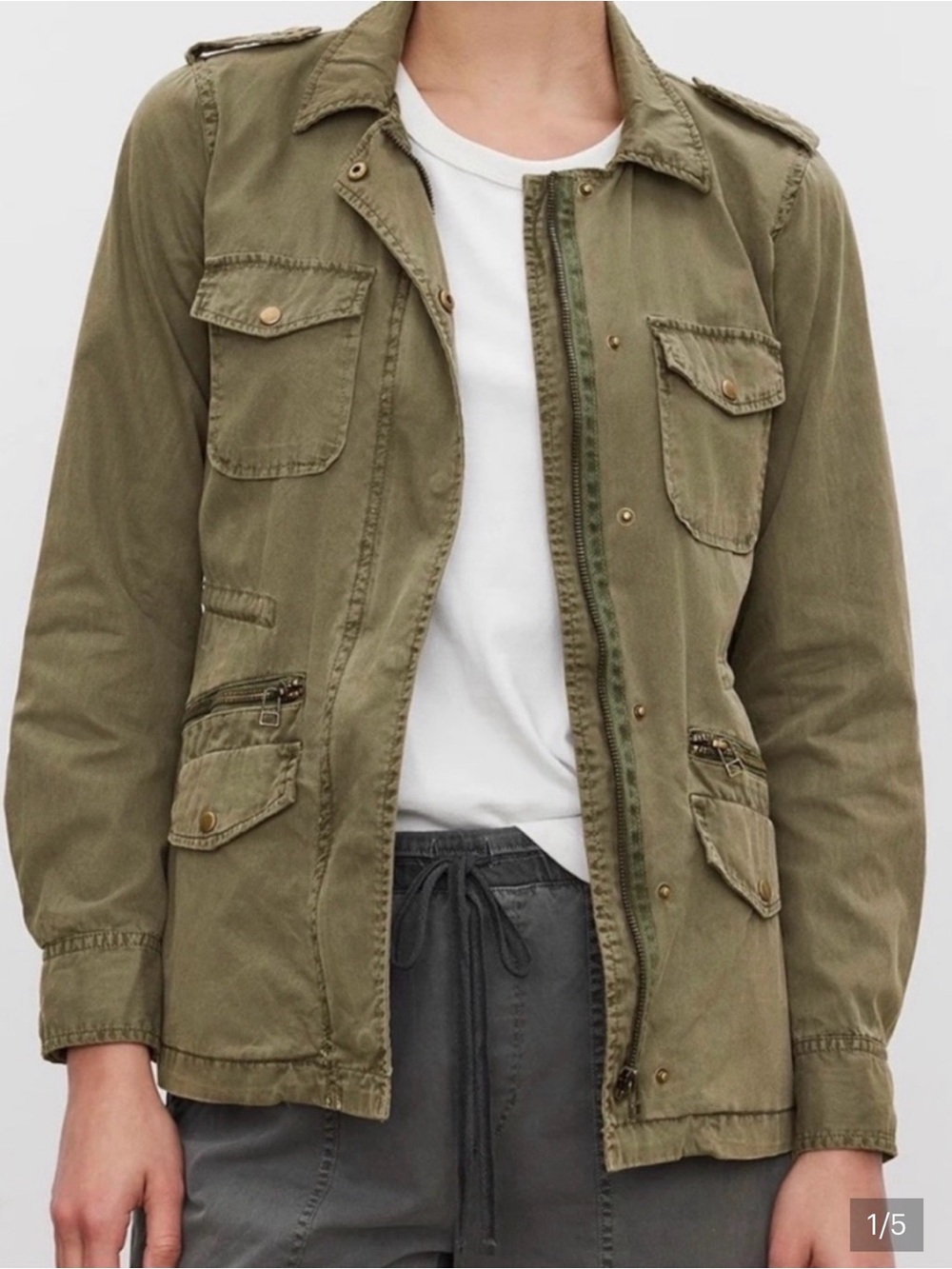 Velvet by Graham & Spencer Olive Utility Field Jacket AS0674